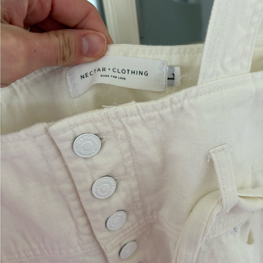 Nectar Clothing Cream Button-Front Suspender Jeans - Picture 6 of 7